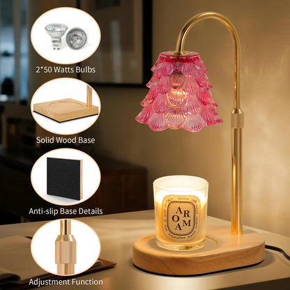 Yoobure Electric Candle Warmer Lamp with Timer, Dimmable Candle Lamp Warmer for Jar Candles, Christmas Wax Melt Wamer, House Warming Birthday Gifts