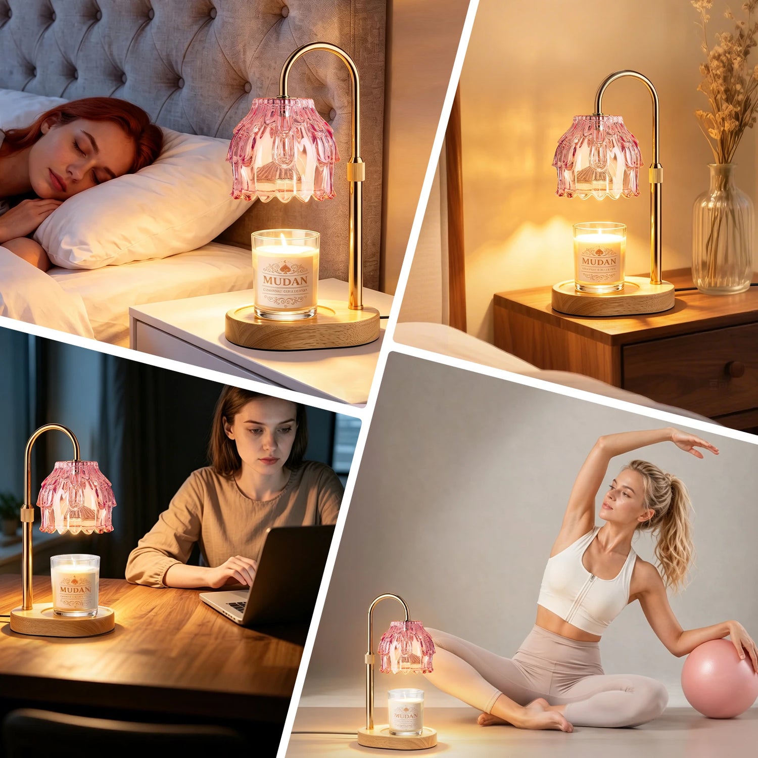 Maliowa Candle Warmer Lamp with Timer Dimmable, Adjustable Height Wax Warmer Lamp, Gifts Wax Melt Light for New Home Decor