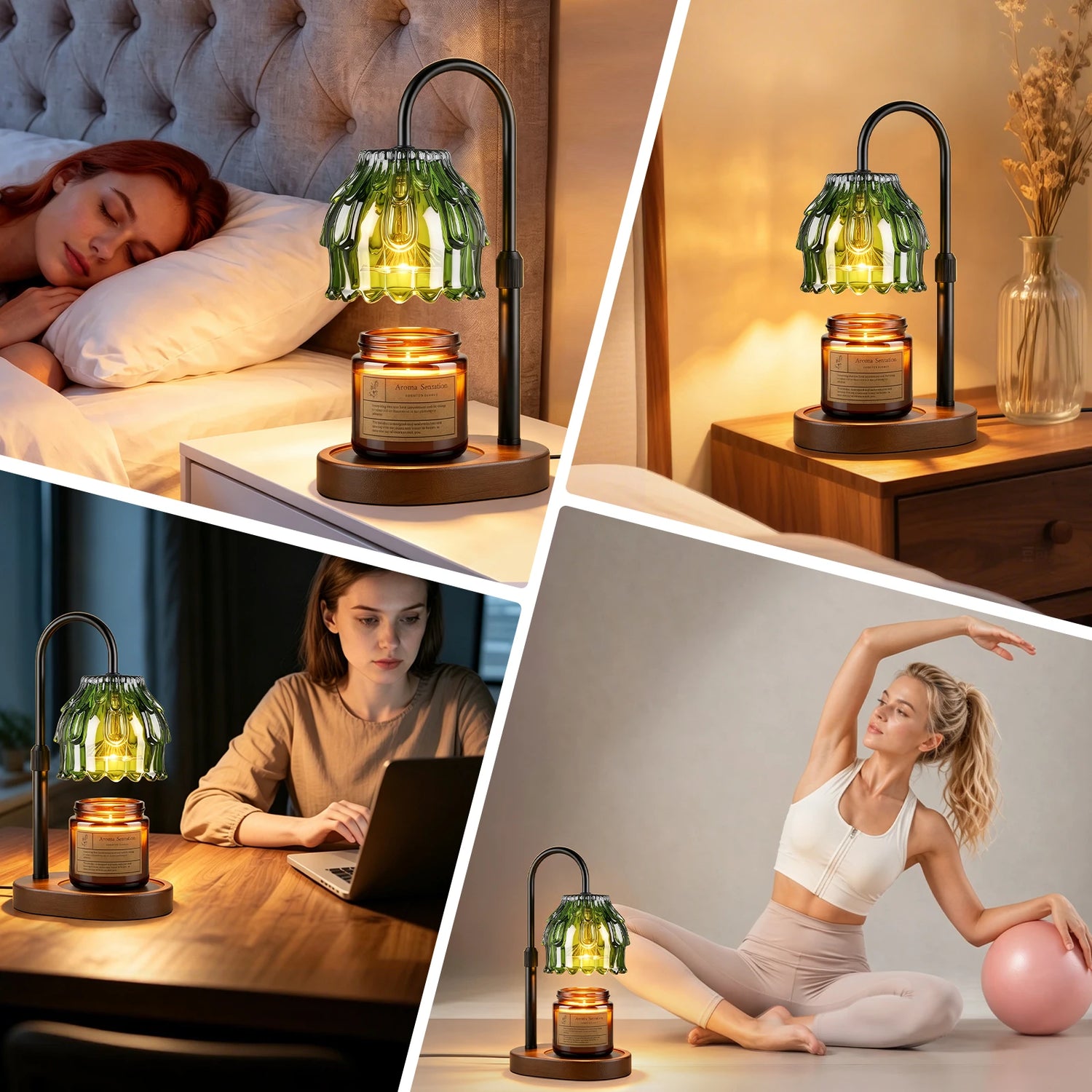 Maliowa Candle Warmer Lamp with Timer Dimmable, Adjustable Height Wax Warmer Lamp, Gifts Wax Melt Light for New Home Decor