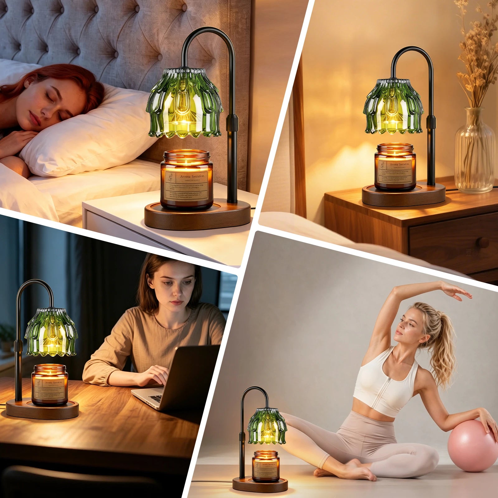 Maliowa Candle Warmer Lamp with Timer Dimmable, Adjustable Height Wax Warmer Lamp, Gifts Wax Melt Light for New Home Decor