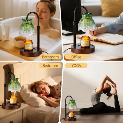 Maliowa Candle Warmer Lamp with Timer &amp; Dimmer - Adjustable Height Electric Candle Warmer, Gift for Women, Birthdays &amp; Housewarmings