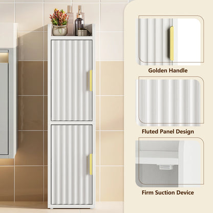 Maliowa Small Bathroom Storage Cabinet, Narrow Toilet Paper Storage Cabinet with 2 Doors &amp; Adjustable Shelves, Slim Storage Cabinets for Small Space
