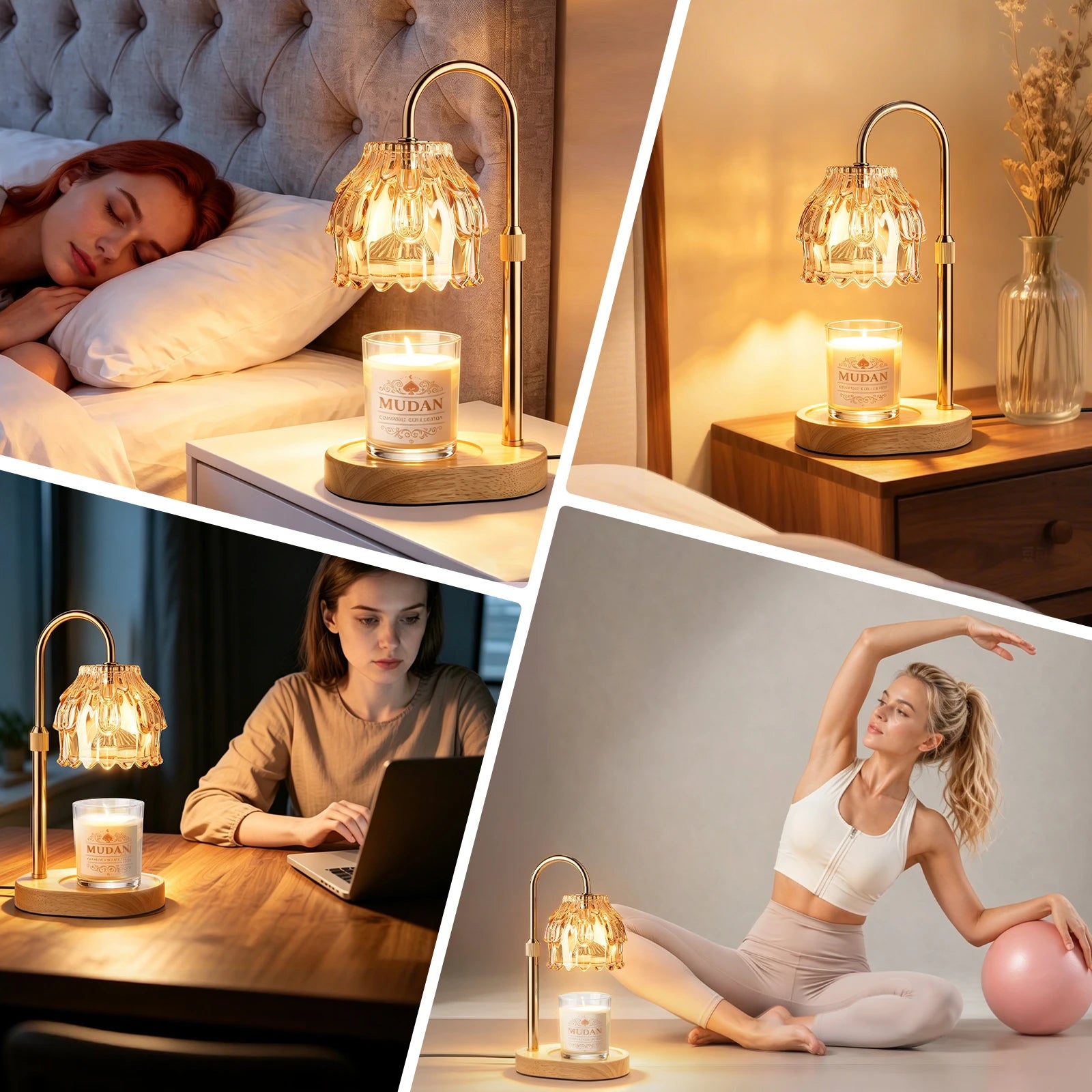 Maliowa Candle Warmer Lamp with Timer Dimmable, Adjustable Height Wax Warmer Lamp, Gifts Wax Melt Light for New Home Decor