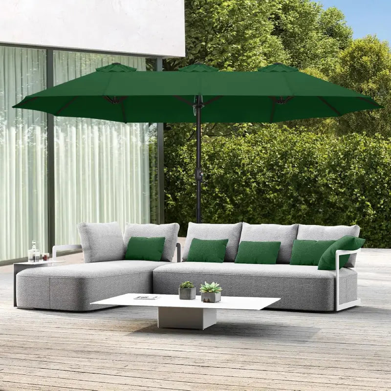 15FT Double-Sided Aluminum Table Patio Umbrell