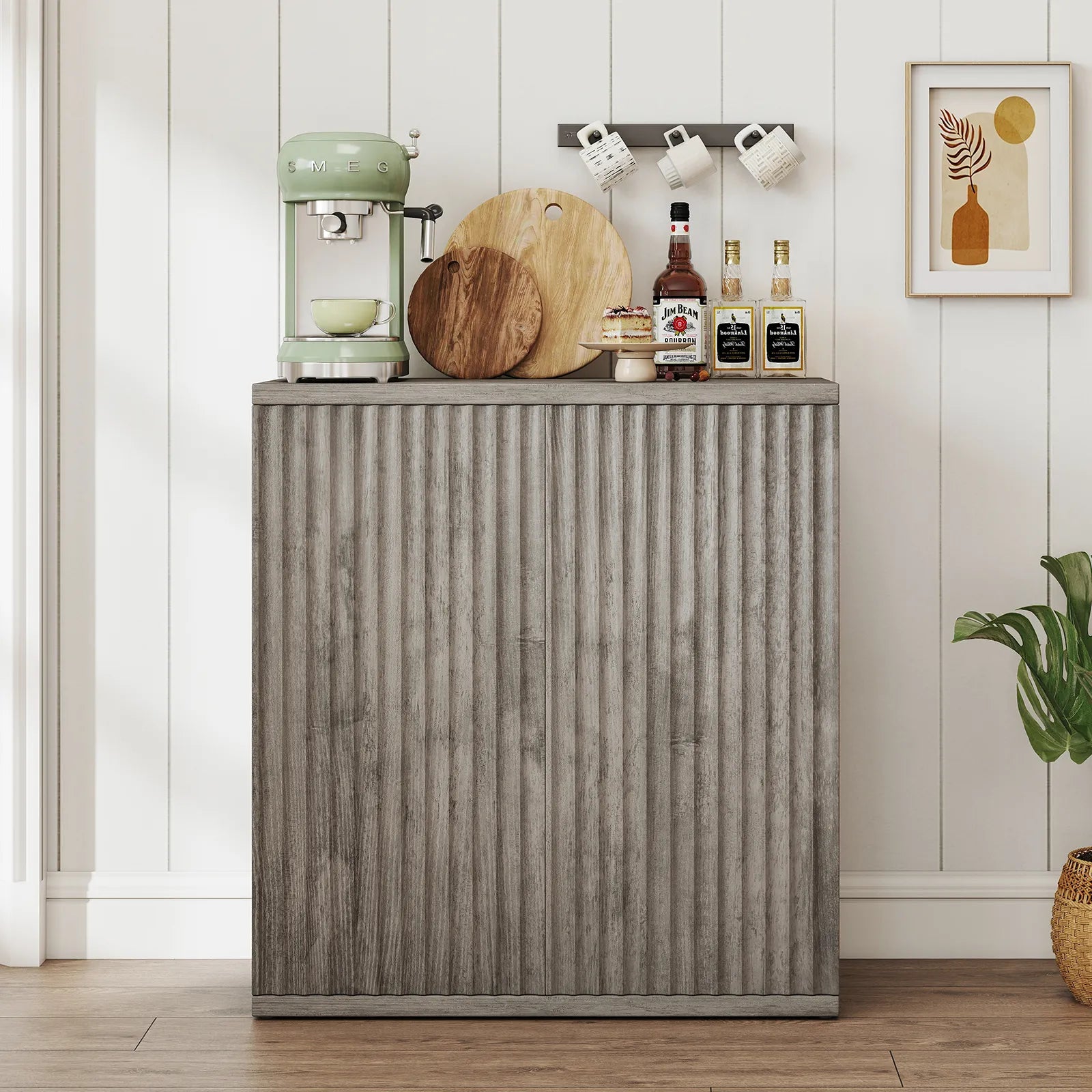 CURLA Sideboard Buffet Cabinet with Doors and Adjustable Shelves