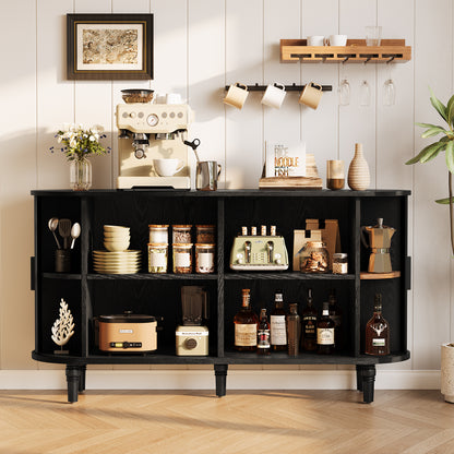 CURLA Sideboard Buffet Cabinet with Silding Doors, Accent 55" Storage Cabinet with Adjutable Shelf for Kitchen, Living Room