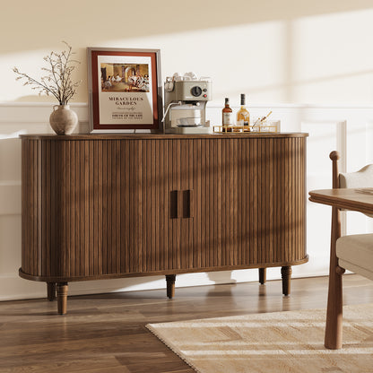CURLA Sideboard Buffet Cabinet with Silding Doors, Accent 55" Storage Cabinet with Adjutable Shelf for Kitchen, Living Room