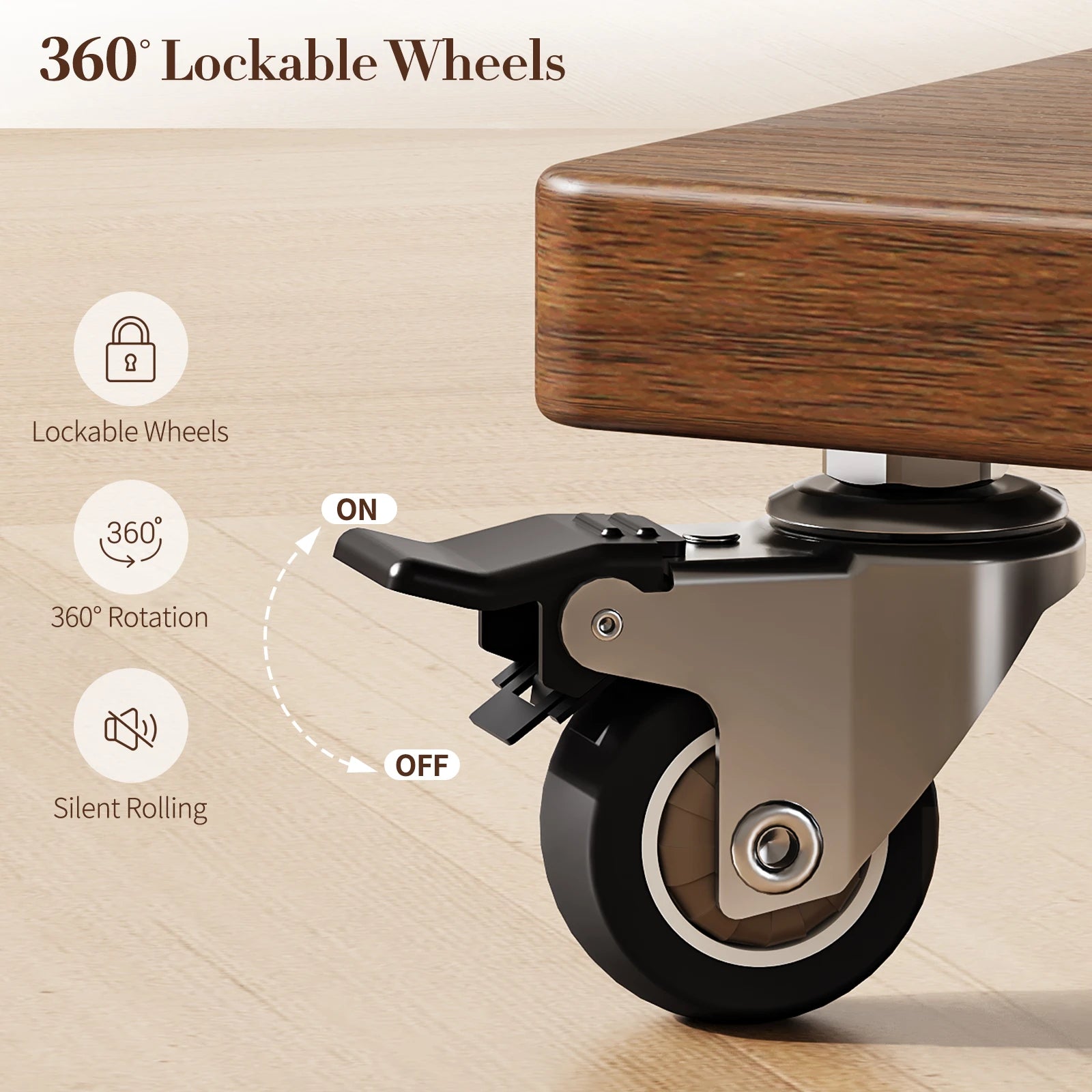 Solid Wood Coat Rack Freestanding, Rolling Clothes Rack with Wheels, Clothing Rack with 8 Hooks &amp; Shelevs, Clothing Racks for Hanging Clothes