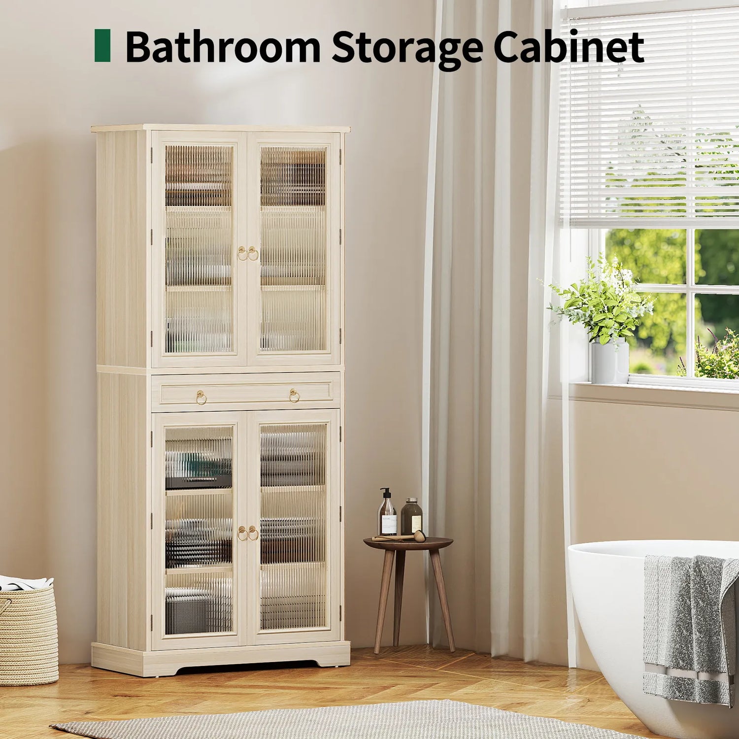 Curlaky 72" Kitchen Pantry Cabinet with Doors and Adjustable Shelves, Tall Kitchen Pantry Storage Cabinet with Drawers, Wood Food Storage Cabinets, Freestanding Cupboard for Dining Room, Living Room