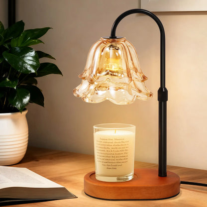 Yoobure Flower Candle Warmer Lamp with Timer and Dimmer, Electric Candle Warming Lamps, Adjustable Wax Melter Wamers Light for Jar Candles, Women Gift